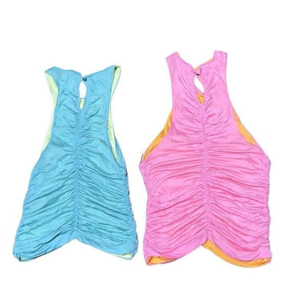 Pilcro Anthropologie NWT Reversible Halter  Tank Tops Ruched Sides XS/S Bundle o